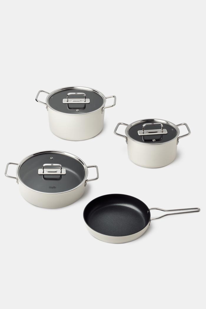 Fin 7 Parça Diamond Tencere ve Tava Seti Krem