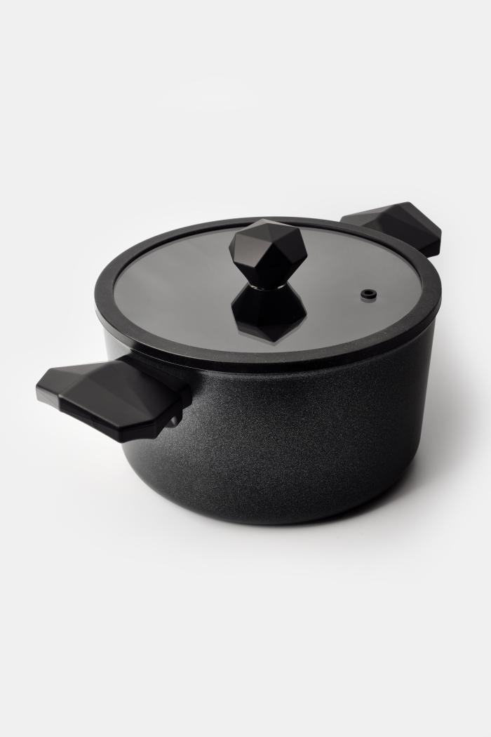 Gal 7 Parça Diamond Tencere ve Tava Seti Siyah