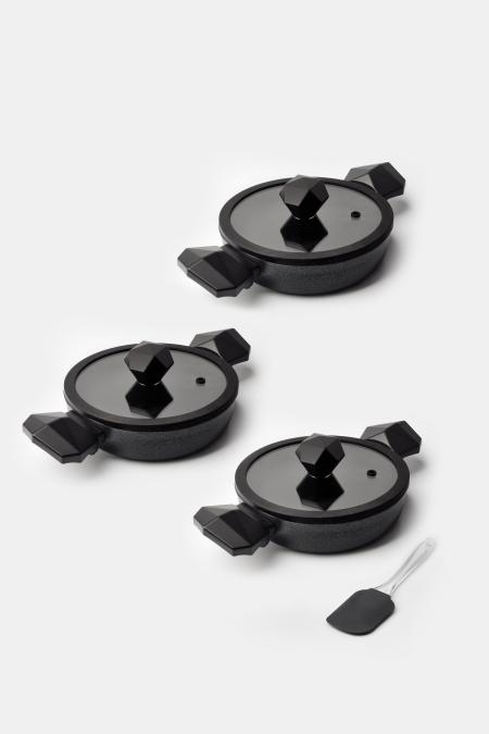 Gal 6 Parça Diamond Sahan Seti Siyah